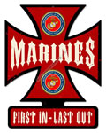 "Marines" Iron Cross Metal Sign